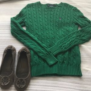 Green Ralph Lauren woven sweater